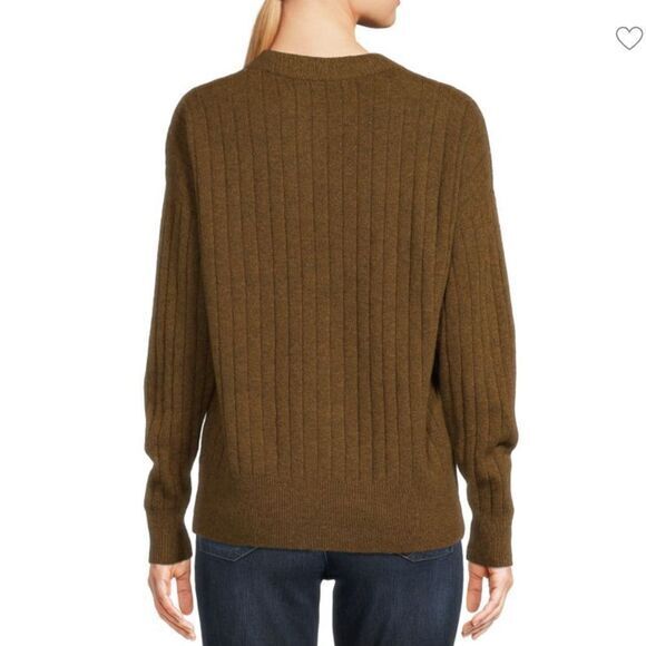NEW Madewell Bowden Henley Sweater in Coziest Yarn,‎ brown, women's plus size 4X - Picture 3 of 16